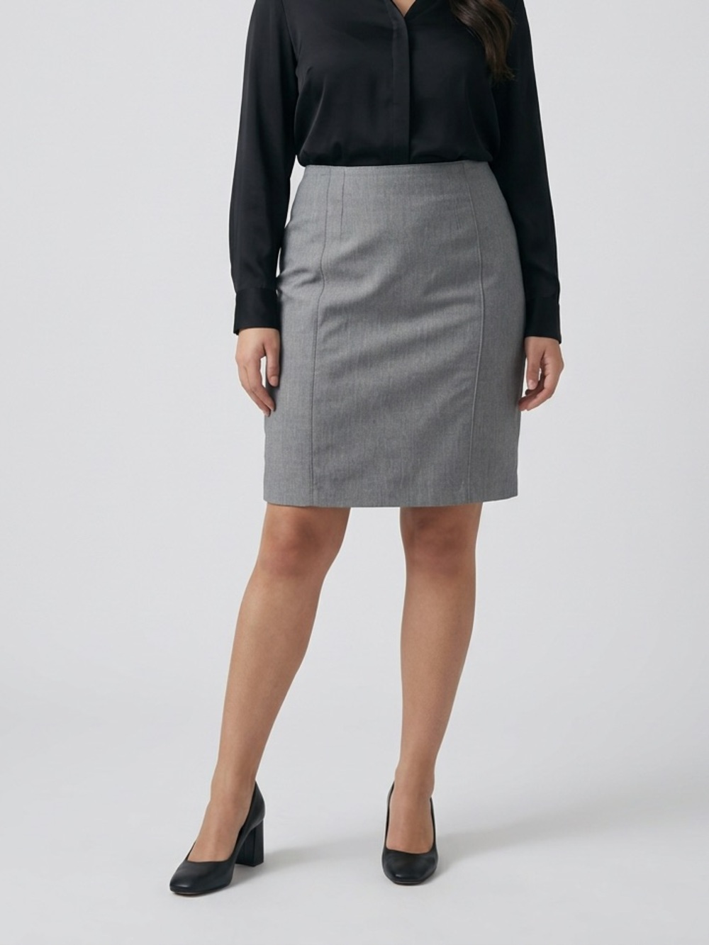 White House Black Market Gray Pencil Skirt - Sleek Office Staple
